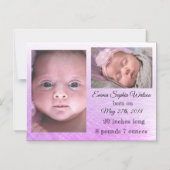 赤パーソナライズされたちゃん女子生誕発表磁石 マグネット招待状 (正面)