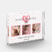 赤パーソナライズされたちゃん記念写真記念 フォトブロック (左)