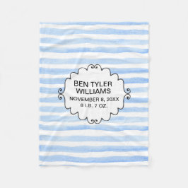 赤パーソナライズされたちゃん青と白ストライプの フリースブランケット