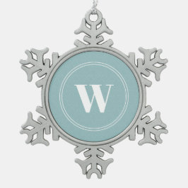 赤パーソナライズされたちゃん青フローラ スノーフレークピューターオーナメント