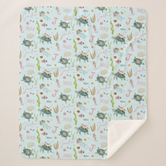 赤パーソナライズされたちゃん | 50x60 シェルパブランケット (正面)