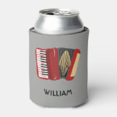 赤パーソナライズされたとグレーのアコーディオン 缶クーラー (缶正面)