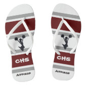 赤パーソナライズされたと灰色のチアリーダービーチサンダル ビーチサンダル (ソール)