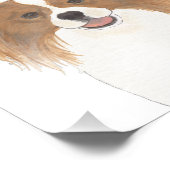 赤パーソナライズされたと白のパピヨン犬アート フォトプリント            (角)