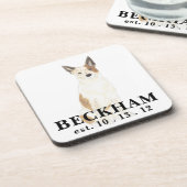赤パーソナライズされたと白のヒエラーキャットレードッグ コースター (左側)