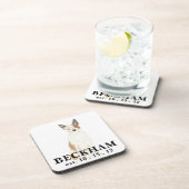 赤パーソナライズされたと白のヒエラーキャットレードッグ コースター (右側)