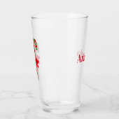 赤パーソナライズされたと緑のクリスマスキャンディ タンブラーグラス (左)