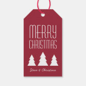 赤パーソナライズされたと緑のメリークリスマス ギフトタグ (裏面)