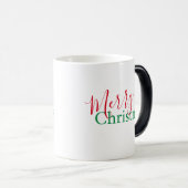 赤パーソナライズされたと緑の休日,クリスマス モーフィングマグカップ (正面右)