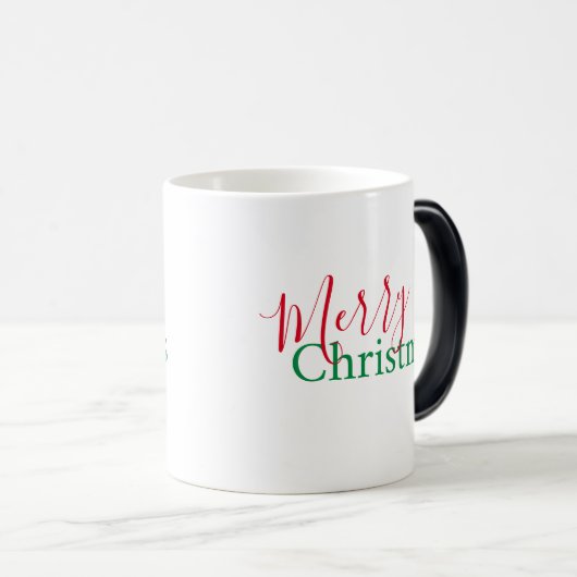 赤パーソナライズされたと緑の休日,クリスマス モーフィングマグカップ (正面右)