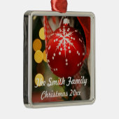 赤パーソナライズされたと金ゴールドのクリスマス年オーナメント メタルオーナメント (右)