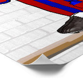 赤パーソナライズされたと青のサッカージャージー ポスター (角)