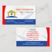 赤パーソナライズされたと青の子供教室 名刺 (正面/裏面)