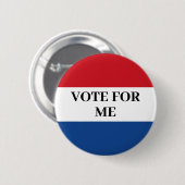 赤パーソナライズされたと青の投票 缶バッジ (正面&裏面)