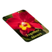 赤パーソナライズされたと黄色の蘭の柔軟な磁石 マグネット (右側)