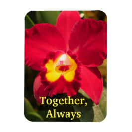 赤パーソナライズされたと黄色の蘭の柔軟な磁石 マグネット