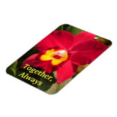 赤パーソナライズされたと黄色の蘭の柔軟な磁石 マグネット (左側)