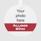 赤パーソナライズされたと黒のチアリーダーオーナメント オーナメント (裏面)