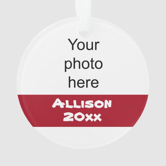 赤パーソナライズされたと黒のチアリーダーオーナメント オーナメント (裏面)
