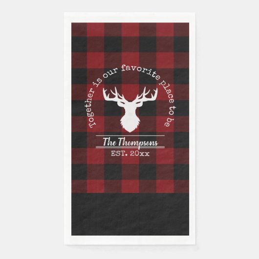 赤パーソナライズされたと黒のバッファローのプレイド (正面)