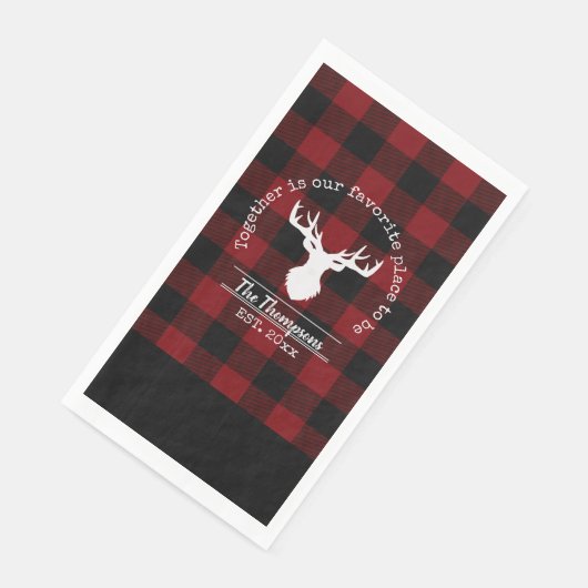 赤パーソナライズされたと黒のバッファローのプレイド (コーナー)