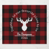 赤パーソナライズされたと黒のバッファローのプレイド ビールラベル (シングルラベル)