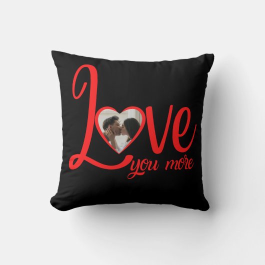 赤パーソナライズされたと黒の愛 クッション (正面)