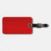 赤パーソナライズされたと黒ストライプの ラゲッジタグ (裏面横)
