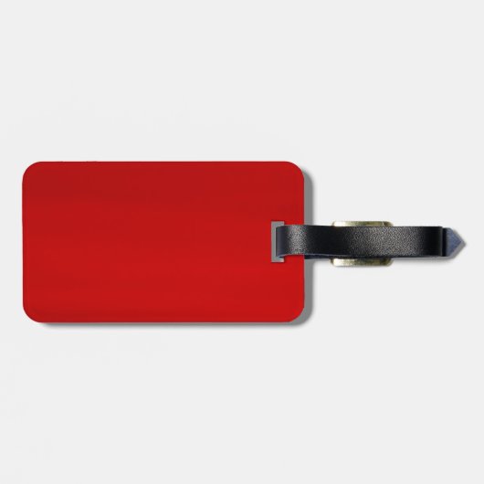 赤パーソナライズされたと黒ストライプの ラゲッジタグ (裏面横)
