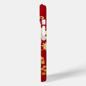 赤パーソナライズされたに東洋の黄金の花 Case-Mate iPhoneケース (裏面 / 左)