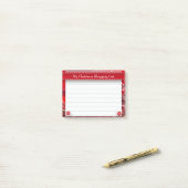 赤パーソナライズされたのクリスマスショッピング一覧 ポストイット (デスク上)