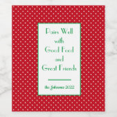 赤パーソナライズされたのクリスマススイスのドットのセット(6) ワインラベル (シングルラベル)