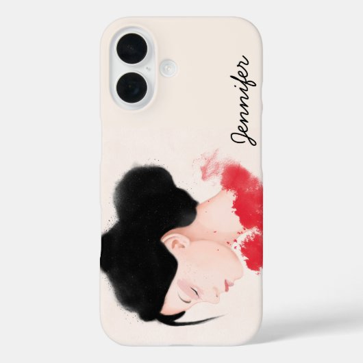 赤パーソナライズされたの少女 Case-Mate iPhoneケース (裏面)