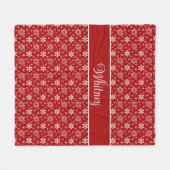 赤パーソナライズされたの白い雪 フリースブランケット (正面(横))