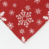 赤パーソナライズされたの白い雪 フリースブランケット (角)