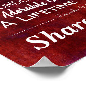 赤パーソナライズされたの結婚記念日の節目 ポスター (角)