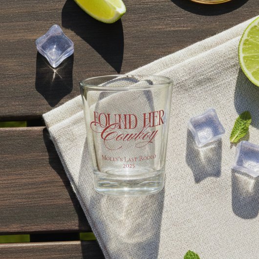 赤パーソナライズされたはカウボーイバチェロレッテを見つけた ショットグラス