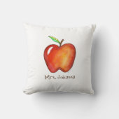 赤パーソナライズされたりんご先生教育 クッション (正面)