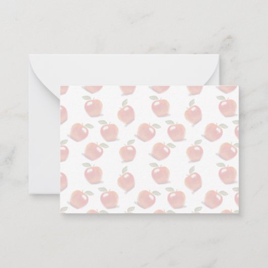 赤パーソナライズされたりんご幼稚園先生 ノートカード (裏面)