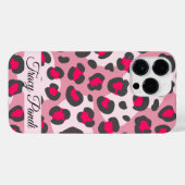 赤パーソナライズされたアニマルプリント iPhoneケース (裏面横)