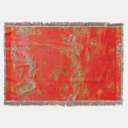 赤パーソナライズされたアンティーク車、素朴な金属 スローブランケット (正面)