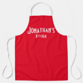 赤パーソナライズされたエプロン エプロン (正面)