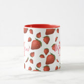 赤パーソナライズされたガーリーモノグラム マグカップ (中央)