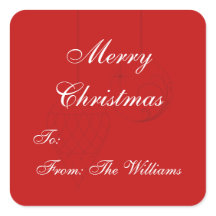 赤パーソナライズされたクリスマスプレゼントラベルシール