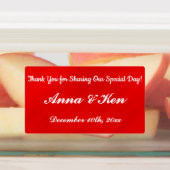 赤パーソナライズされたグラマー結婚ズ ラベル (貼付)