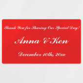 赤パーソナライズされたグラマー結婚ズ ラベル (デザイン2)