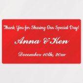 赤パーソナライズされたグラマー結婚ズ ラベル (デザイン1)