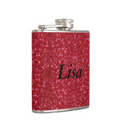 赤パーソナライズされたグリッターフラスコ フラスク (右)