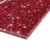 赤パーソナライズされたグリッター板 カッティングボード (角)