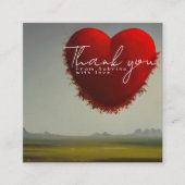 赤パーソナライズされたサンキューカード飛んでいる スクエア名刺 (正面)